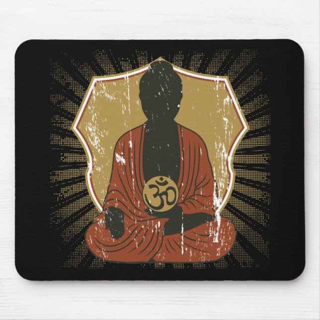 Meditierendes OM Symbol Buddhas Mousepad (Vorne)
