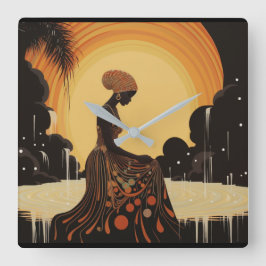 MEDITUNG Nr. 3 Quadratische Wanduhr