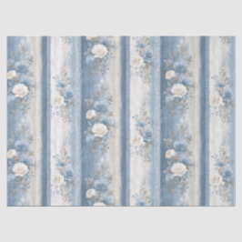 Medium Baby Blue Strip & Lace Seidenpapier