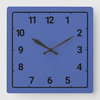 Medium blue quadratische wanduhr
