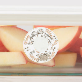 Medium Circle Waterproof Label mit Bunny & Blätter Etiketten
