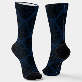 Medium Deep Blue Damask 2 Socken