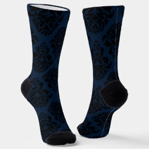 Medium Deep Blue Damask 2 Socken