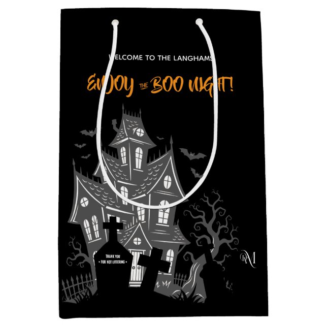 Medium Gift Bag : HALLOWEEN Home (black) Mittlere Geschenktüte (Vorderseite)