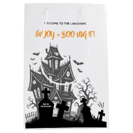 Medium Gift Bag : HALLOWEEN Home (white) Mittlere Geschenktüte