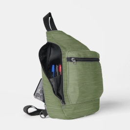 MEDIUM GREEN BRUSHING METAL SEOK TEXTY CROSSBODY BAG