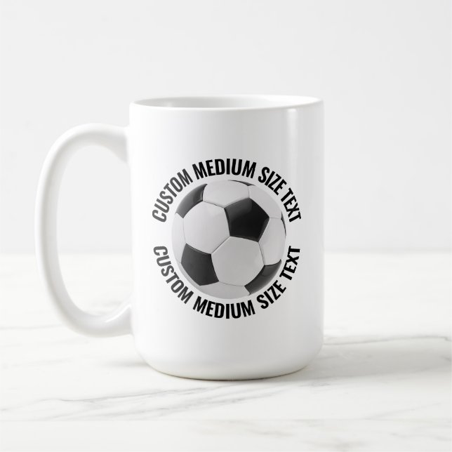 Medium Personalized Text Tennis Ball 15 oz. Custom Kaffeetasse (Links)