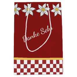 Medium Red Edelweiss Geschenktasche Mittlere Geschenktüte