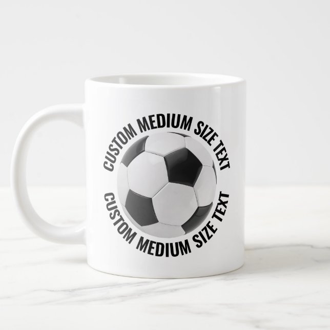 Medium Size Personalized Text Soccer Ball Custom Jumbo-Tasse (Links)