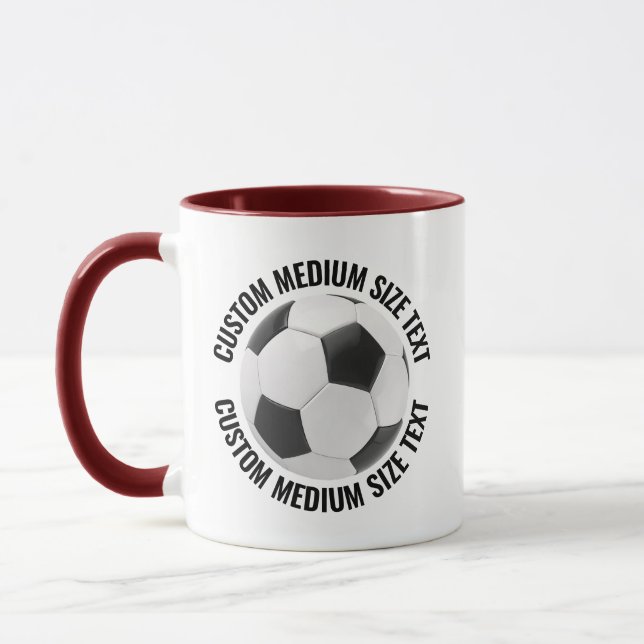 Medium Text MAROON Combo 11oz Individueller Fußbal Tasse (Links)