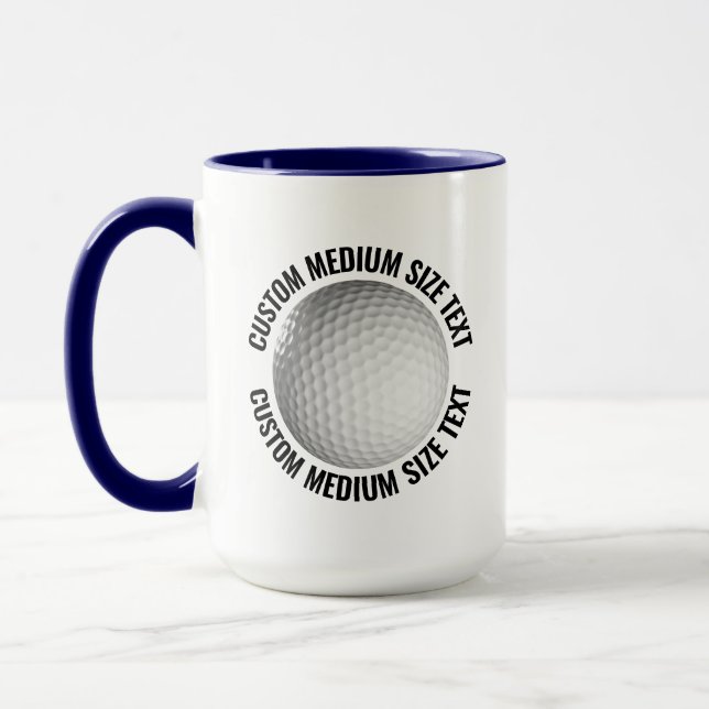 Medium Text NAVY BLAU Combo 15oz Custom Golf Tasse (Links)