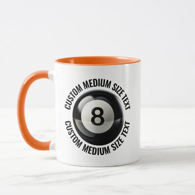 Medium Text ORANGE Combo 11oz Benutzerdefiniert 8  Tasse (Links)