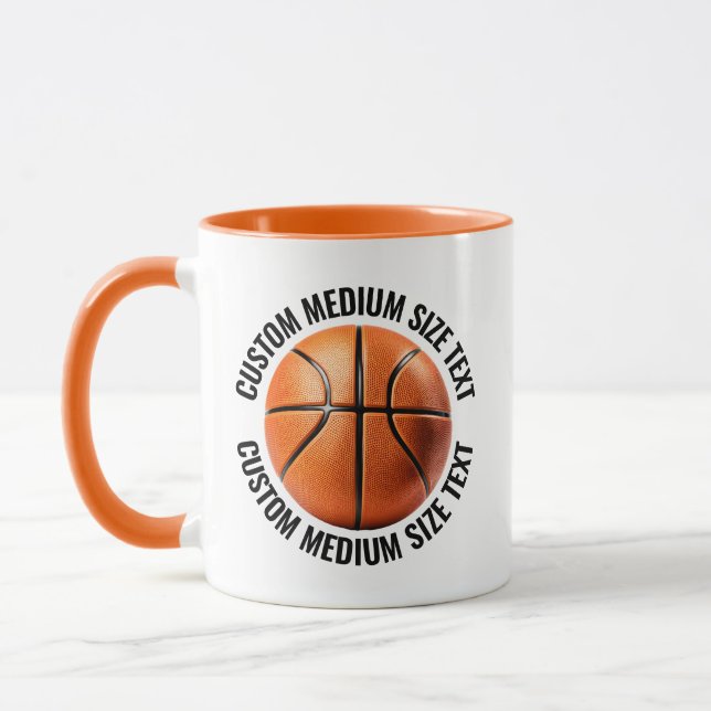 Medium Text ORANGE Combo 11oz Individueller Basket Tasse (Links)