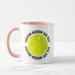 Medium Text PINK Combo 11oz Custom Pickleball Tasse