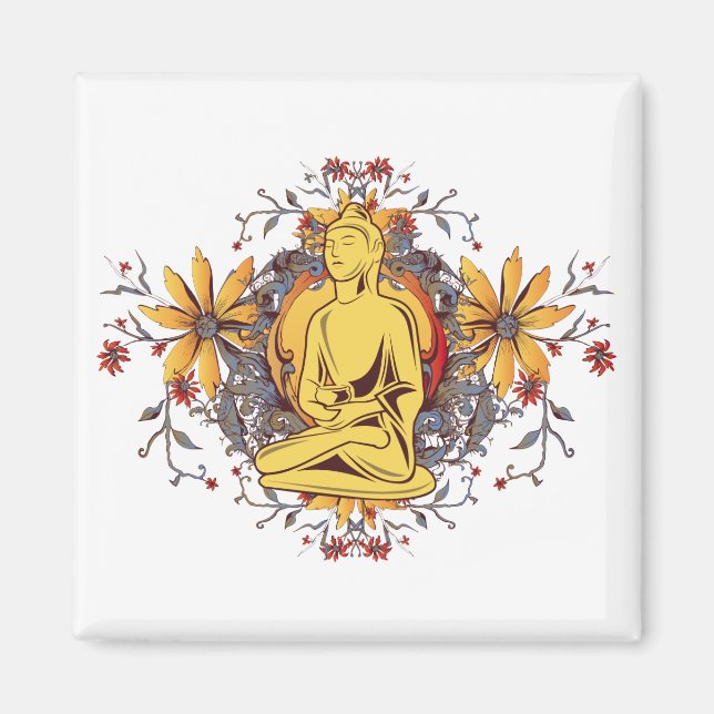 Medizin Buddha in Meditation Magnet (Vorne)