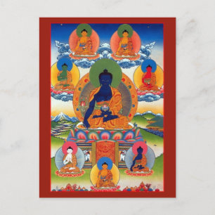 Medizin-Buddha Tibetanischer Buddhistischer Altar- Postkarte