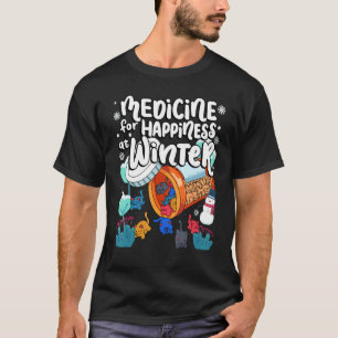 Medizin Für Glück Bei Winter Katze Gummies Esser T-Shirt