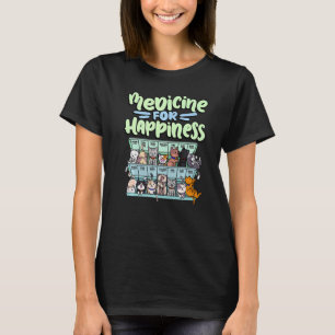 Medizin für Glück Pillenbox Tiere Katzenrassen T-Shirt