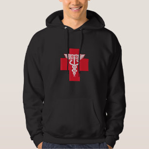 Medizin Gesundheitswesen Rotes Kreuz Caduceus Hoodie