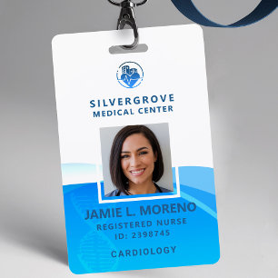 Medizin Logo Gesundheitswesen Modern Blau Foto Kra Ausweis