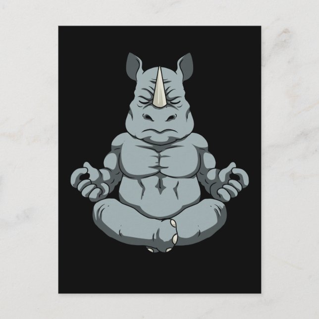 Medizin Männer Rhinoceros Yoga Geschenk Namaste Rh Postkarte (Vorderseite)