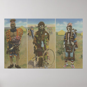 Medizin-Männer: Wenig Ogalala, gepunkteter Adler Poster