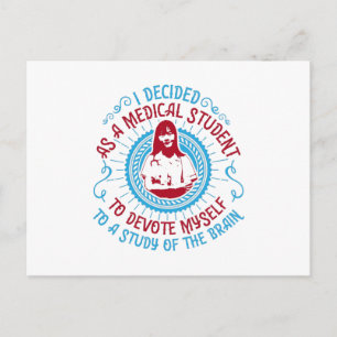 Medizin - Medical Student Studies Gehirn Postkarte