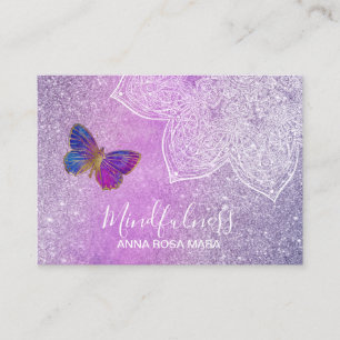 *~* Medizin Reiki Mandala Butterfly Glitzer Visitenkarte