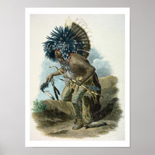 Mediziner des Mandan-Stamms in Kostümen Poster