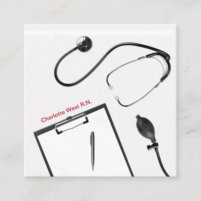 Medizinisch eingetragene Krankenversicherungskarte Quadratische Visitenkarte (Vorderseite)