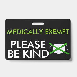 Medizinisch von Gesichtsmasken-Abzeichen ausgenomm Ausweis