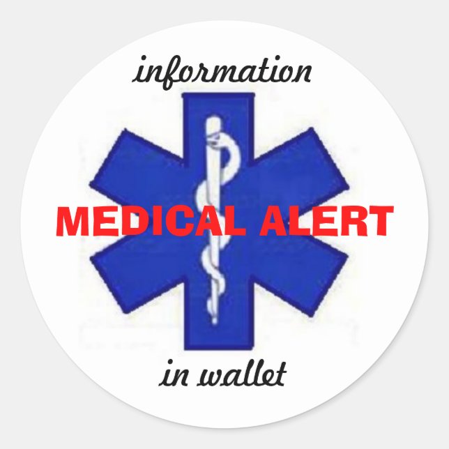 MEDIZINISCHE ALERT STICKER (Vorderseite)