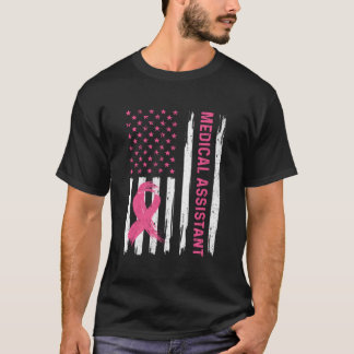 Medizinische Assistant American Flag Nurse Breast T-Shirt