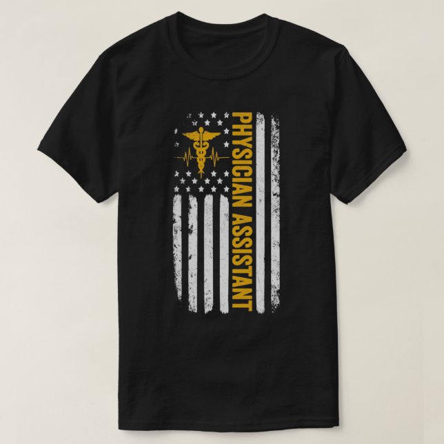 Medizinische Assistant American Flag USA T-Shirt (Design vorne)