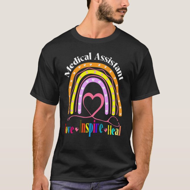 Medizinische Assistant Rainbow Liebe Inspiriert Nu T-Shirt (Vorderseite)