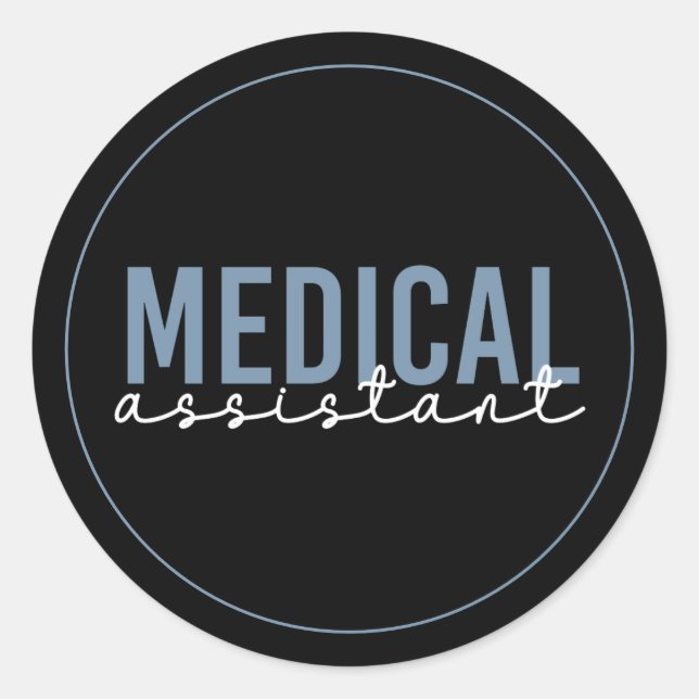 Medizinische Assistentin MA | Klinischer Assistent Runder Aufkleber (Vorderseite)