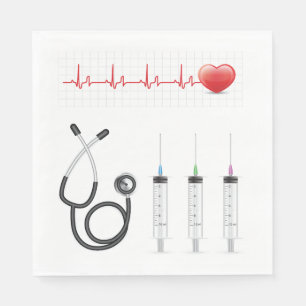 Medizinische Ausrüstung Herzschlag Gesundheitswese Serviette
