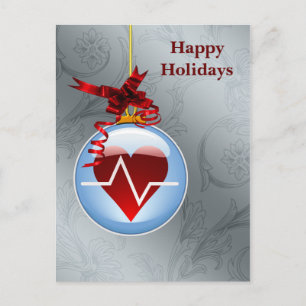 medizinische Berufe Kardiologie Weihnachtskarten Feiertagspostkarte