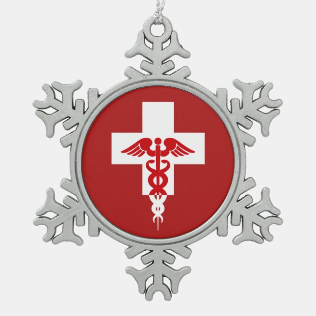 Medizinische Berufliche Weihnachtsschmuck Schneeflocken Zinn-Ornament (Vorderseite)