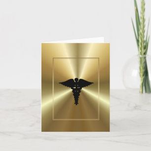 Medizinische Caduceus Symbol Golden Customizable C Karte