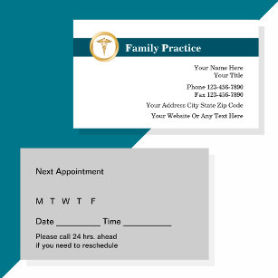 Medizinische Familienpraxis Terminkarte