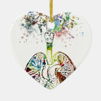 Medizinische Geschenke Herz und Lunge-Motiv Keramikornament