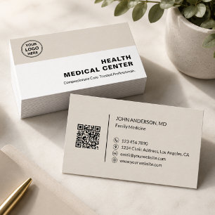 Medizinische Gesundheitsklinik Arzt Beige Visitenkarte