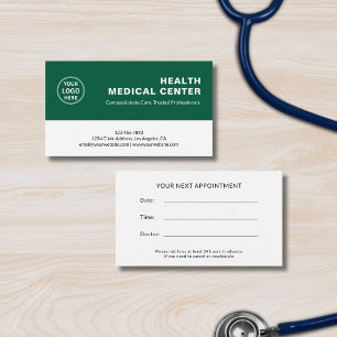 Medizinische Gesundheitsklinik Arzt Grün Terminkarte