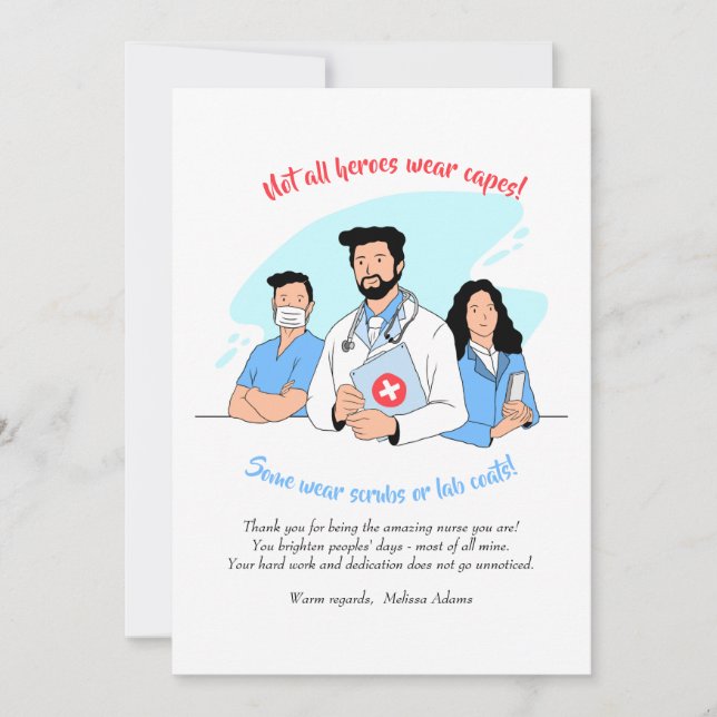 Medizinische Helden Danke Karte (Vorderseite)