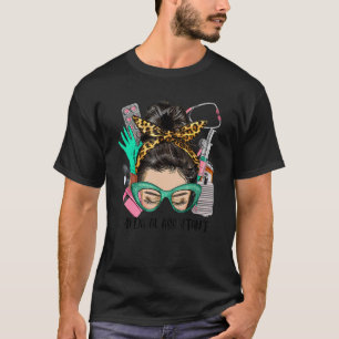 MEDIZINISCHE HILFE Messy Bun Afro Hair Nurse T-Shirt