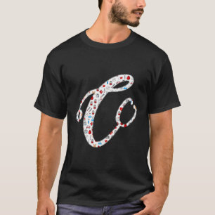 Medizinische Icons Stethoscope Doktor Krankenbrief T-Shirt