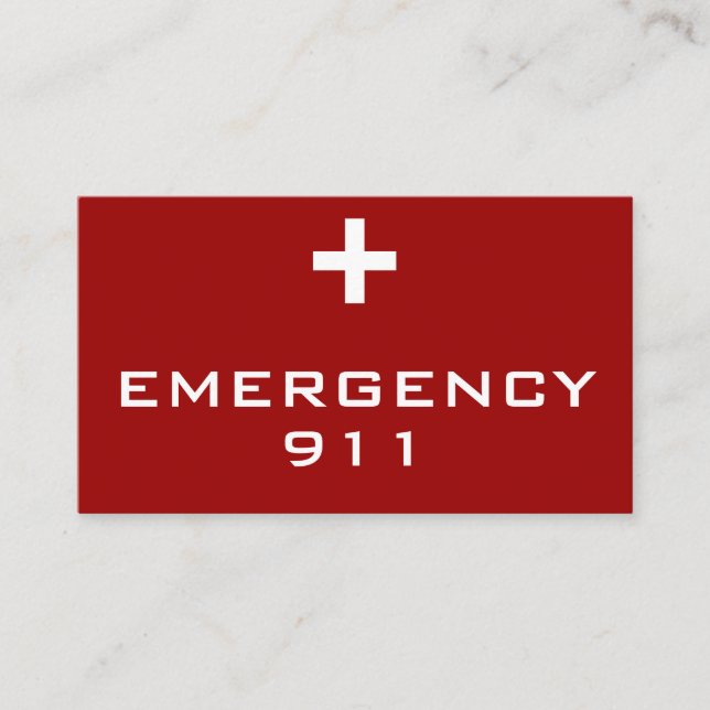 Medizinische Identifikations-Notkarten Visitenkarte (Vorderseite)