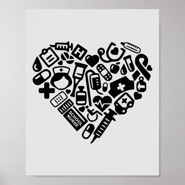 Medizinische Ikonen für Schulkrankenpflege; Gesund Poster (Vorne)