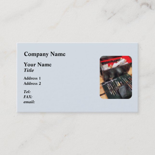 Medizinische Instrumente aus dem zivilen Krieg Visitenkarte